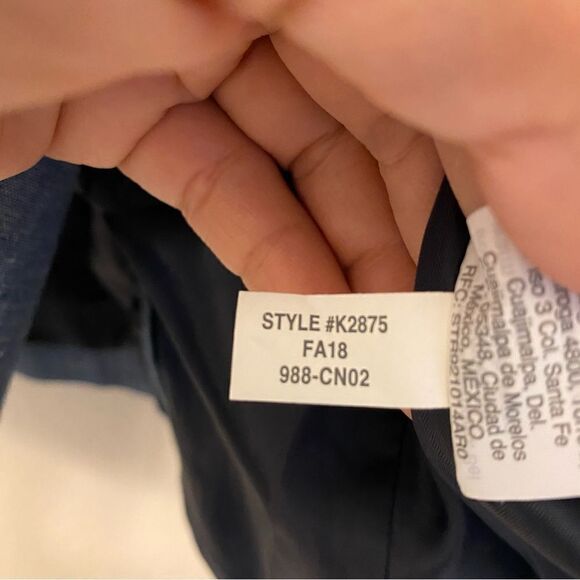 J CREW 100% classic Chambray blazer suit jacket Blue button front coastal 00 - Picture 7 of 9